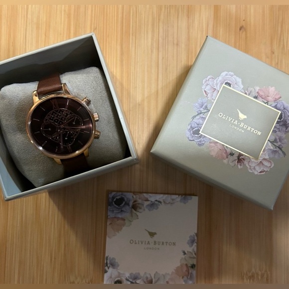 OLIVIA BURTON WATCH WITH 38mm BROWNISH ROSE  GOLD CHRONOGRAPH FACE. - Picture 8 of 9